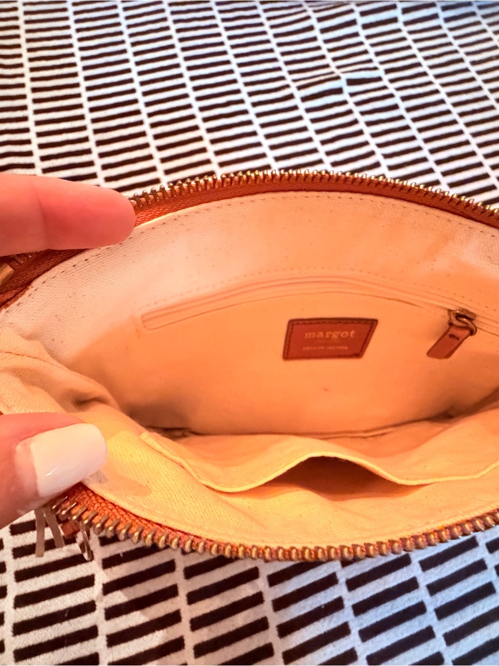 margot Orange Leather Crossbody with Tassel Charm - Picture 2 of 5